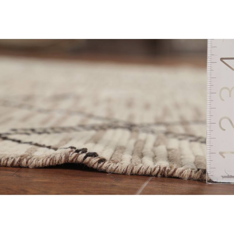 Earth Tone Moroccan Rug Hand-Knotted Wool Carpet - 7'0"x 10'9"