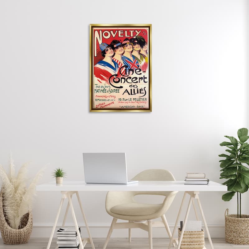 Stupell Vintage Novelty Concert Framed Floater Canvas Wall Art Design By Marcus Jules