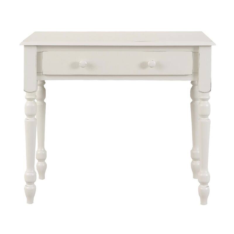 HomeRoots 34" Off White Solid Wood Writing Desk