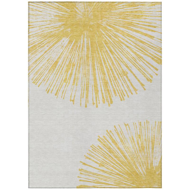 Machine Washable Indoor/ Outdoor Chantille Contemporary Burst Rug