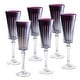 preview thumbnail 1 of 2, Majestic Gifts European Glass Champagne Flute-Amethyst- Set/6-7 Oz.