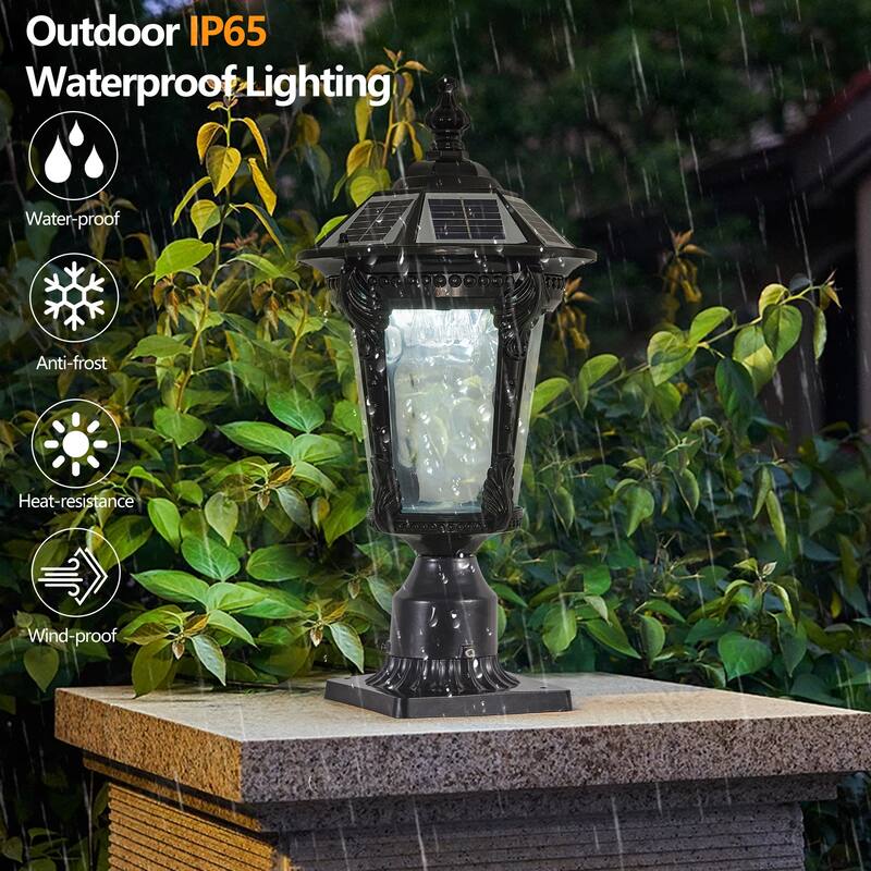 Retro Solar Lights With Dimmable LED 1 pack - Black