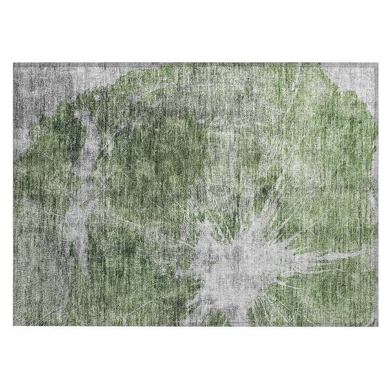 Machine Washable Indoor/ Outdoor Chantille Modern Tree Grain Rug