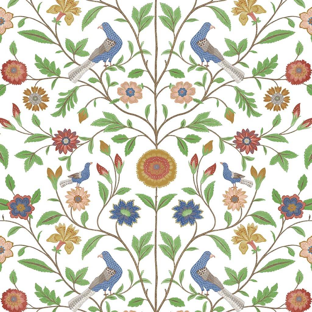 NextWall Bird Toile Peel and Stick Wallpaper