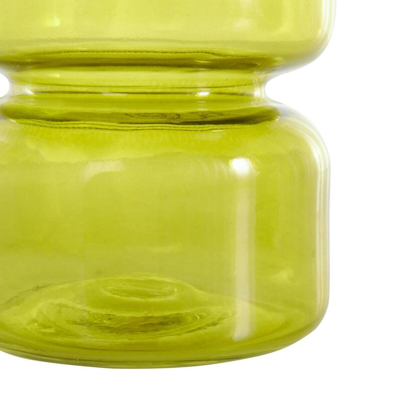 Glass Modern Round Decorative Vase - Set of 2 Blue or Green - Roche River Decor