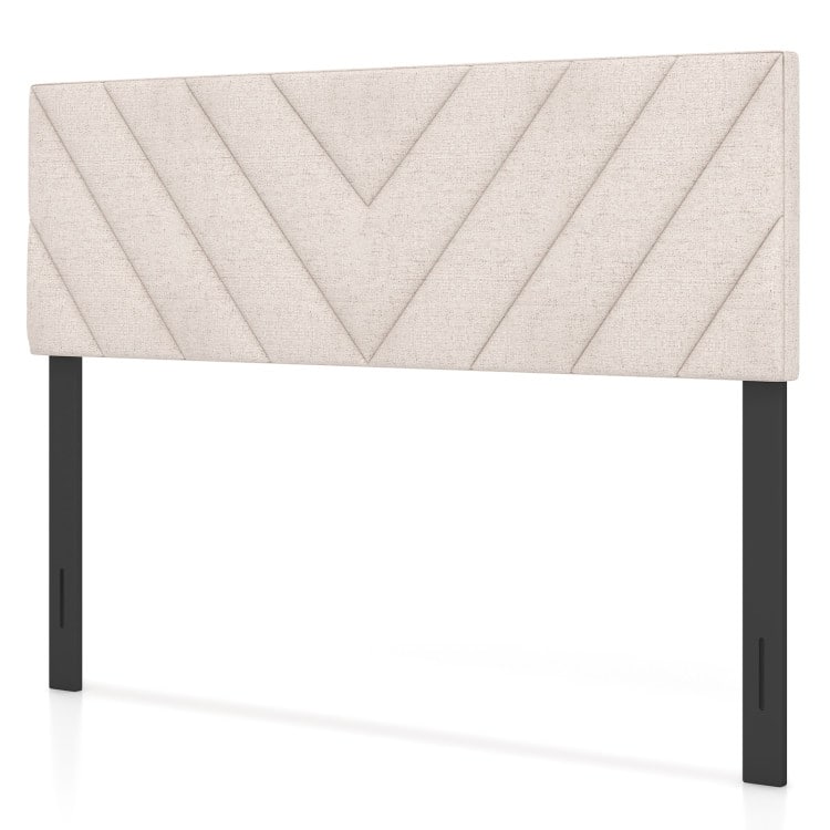 Linen Upholstered Headboard for Full and Queen Size Bed Frames