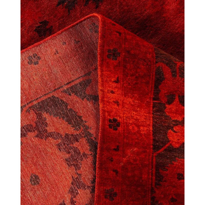 Overdyed, One-of-a-Kind Hand-Knotted Area Rug - Orange - 12' 2" x 15' 5"