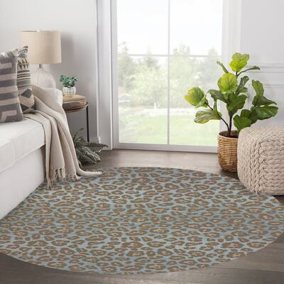 CHEETAH BLUE & TAUPE Area Rug By Kavka Designs