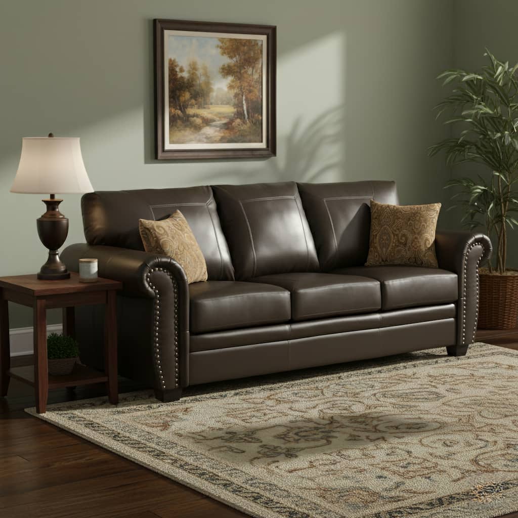 Copper Grove Blackmuir Traditional Brown Stationary Sofa