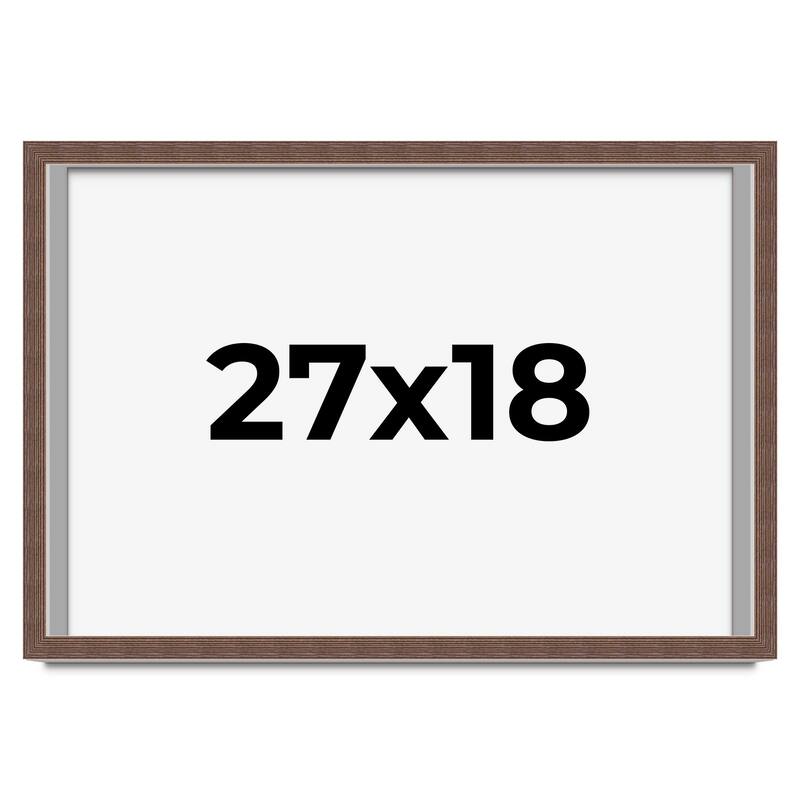 27x18 Shadow Box Frame Brown | 1.125 inches Deep Real Wood Rustic