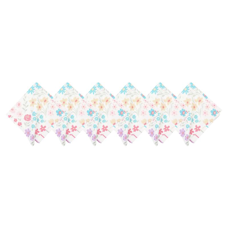 Bunnies & Blooms Napkin Set of 6 - Multicolored