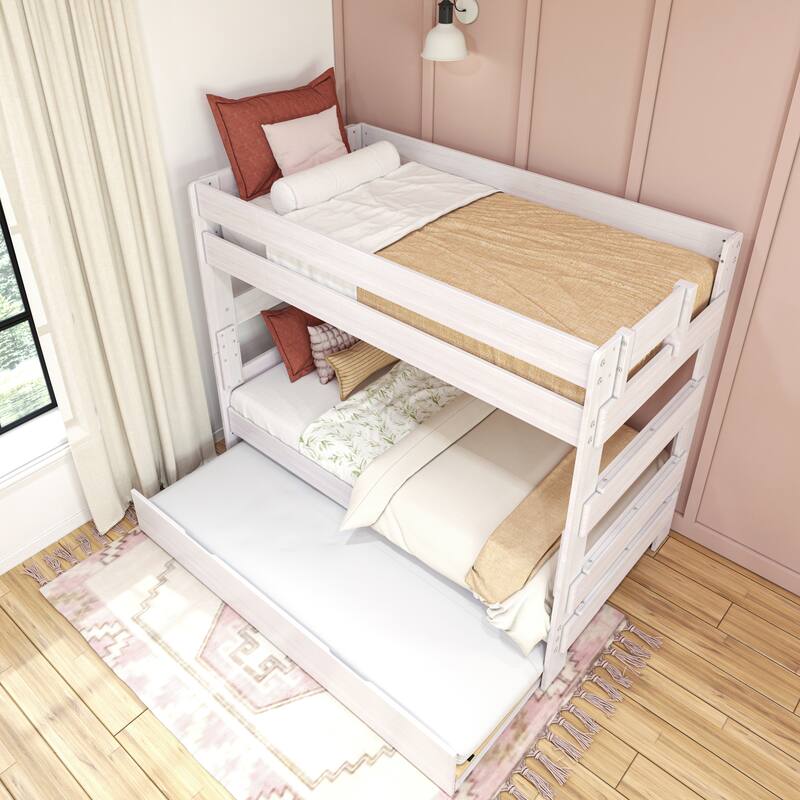 Max and Lily Farmhouse Twin over Twin Bunk Bed with Trundle