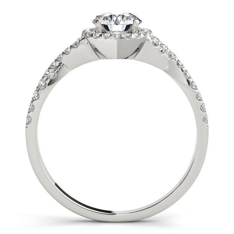 Auriya 14k Gold 1CT Oval Moissanite Halo Diamond Engagement Ring