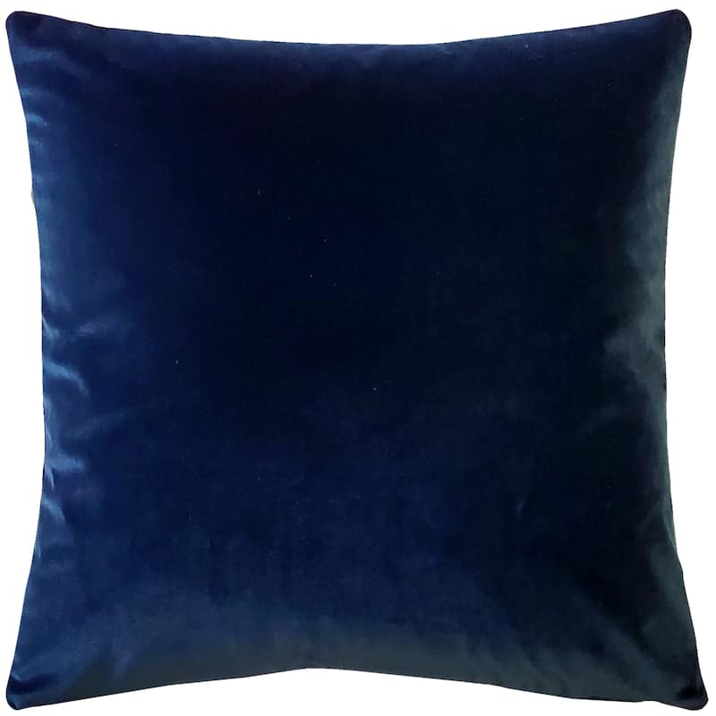Pillow Decor Castello Soft Velvet Throw Pillows (3 Sizes, 18 Colors) - 17" x 17' - Feather Down - Royal Blue