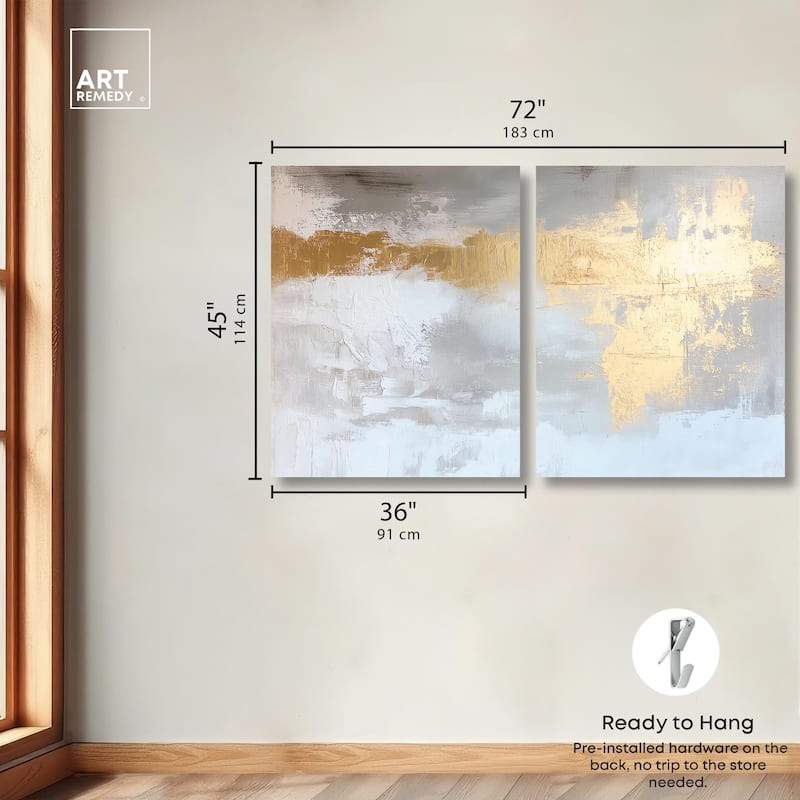 Golden Glaze I Canvas Set of 2 by Art Remedy, Gallery Wrapped