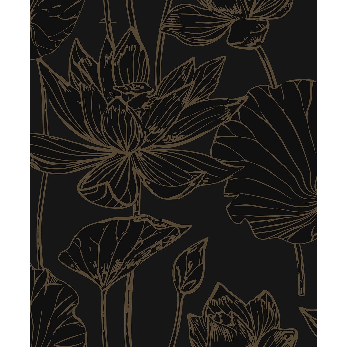 NextWall Lotus Garden Floral Peel and Stick Wallpaper