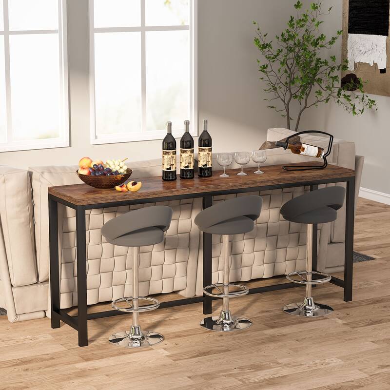 70.9 inch Narrow Long Sofa Table Behind Couch, Rustic Console Table Entryway Table