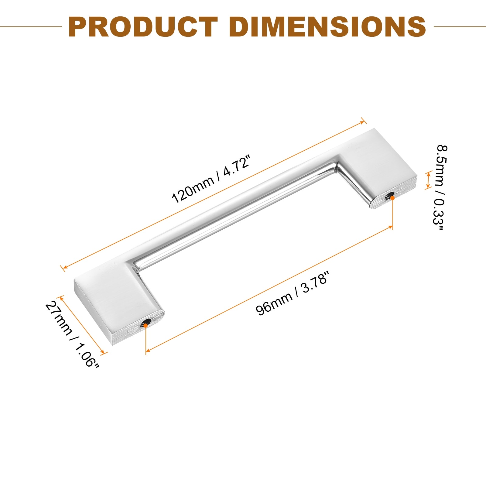 Drawer Pulls, 6Pcs Aluminum Alloy Rectangle Cabinet Handles