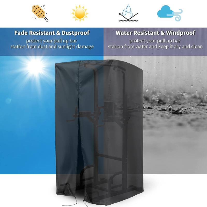 Protective Cover for Pull Up Bar Station, Waterproof Cover for Power Tower/Pull Up Dip Station - 42x40x64"