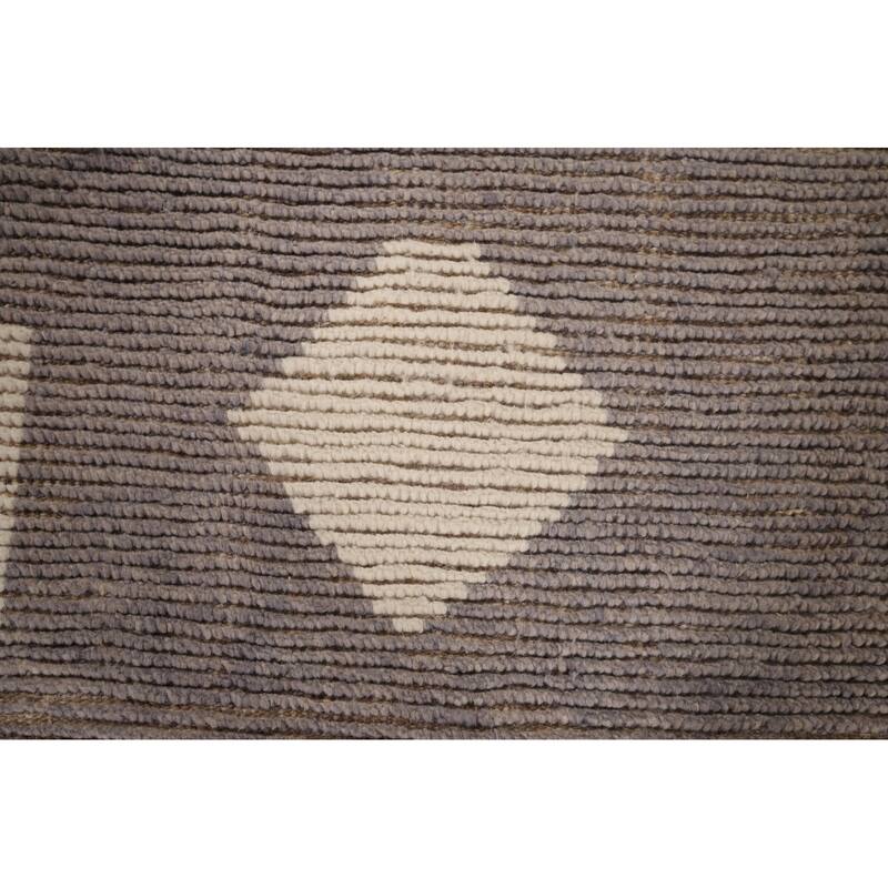 Earth Tone Moroccan Modern Area Rug Hand-Knotted Wool Carpet - 6'0"x 9'9"