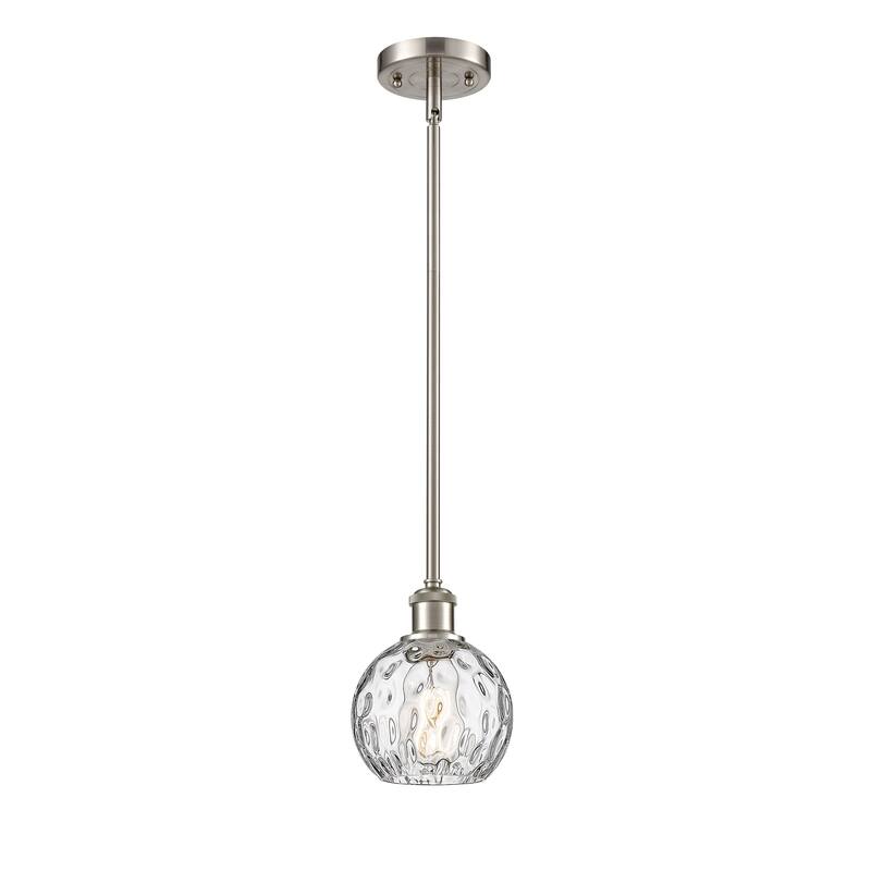 Innovations Lighting Athens Water Glass 1 Light 6" Mini Pendant - Brushed Satin Nickel