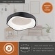preview thumbnail 4 of 10, Bowen 1-Light Black Modern Round LED Flush Mount Lighting Fixture, White Frosted Shade Low Ceilings, Hallway, Kitchen