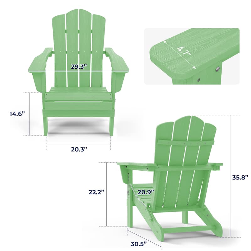 Outdoor HDPE Folding Classic Adirondack Chair All-Weather