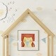 preview thumbnail 4 of 8, Natural Full Size Pine Wood Roof-framed Headboard Floor Bed with Headboard Guardrails, without Slats