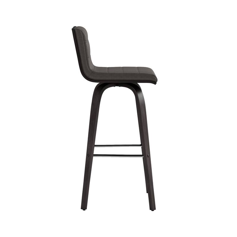 Carson Carrington Ullfors Grey and Black Faux Leather Swivel 30-inch Bar Stool