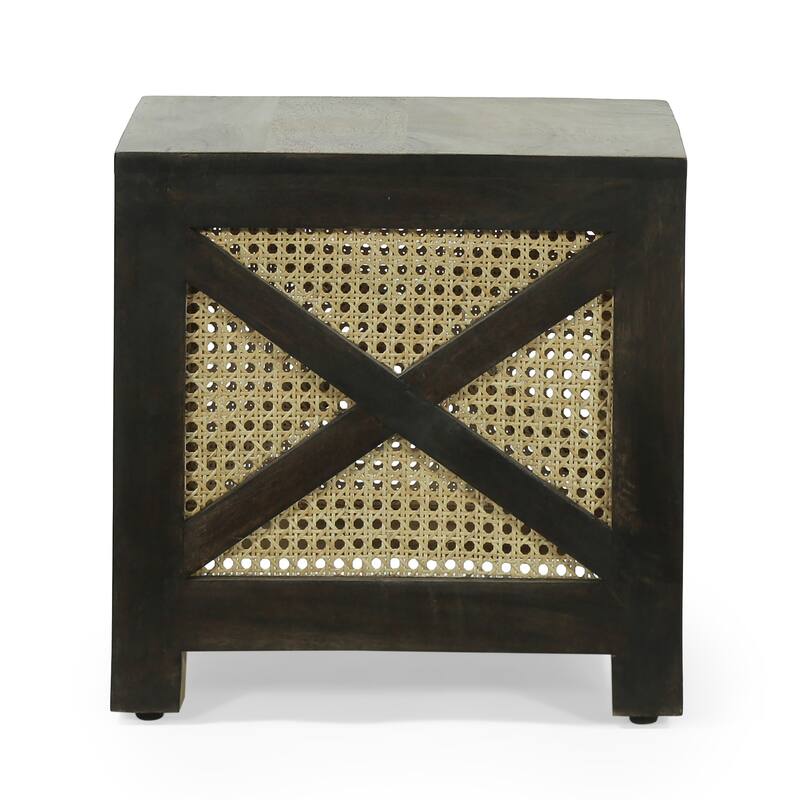 Colstrip Boho Handcrafted Mango Wood Ottoman Stool by Christopher Knight Home