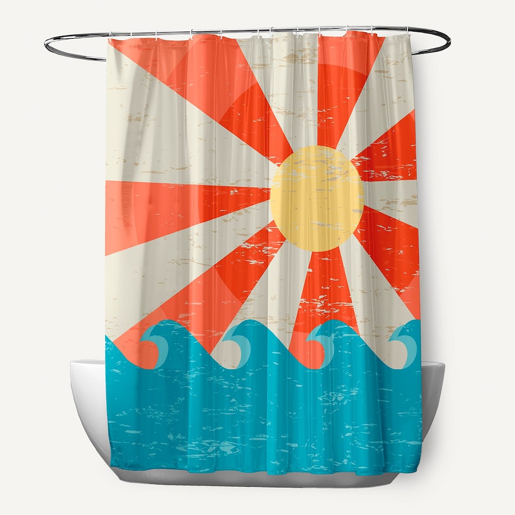 Sunbeams Geometric Print Shower Curtain