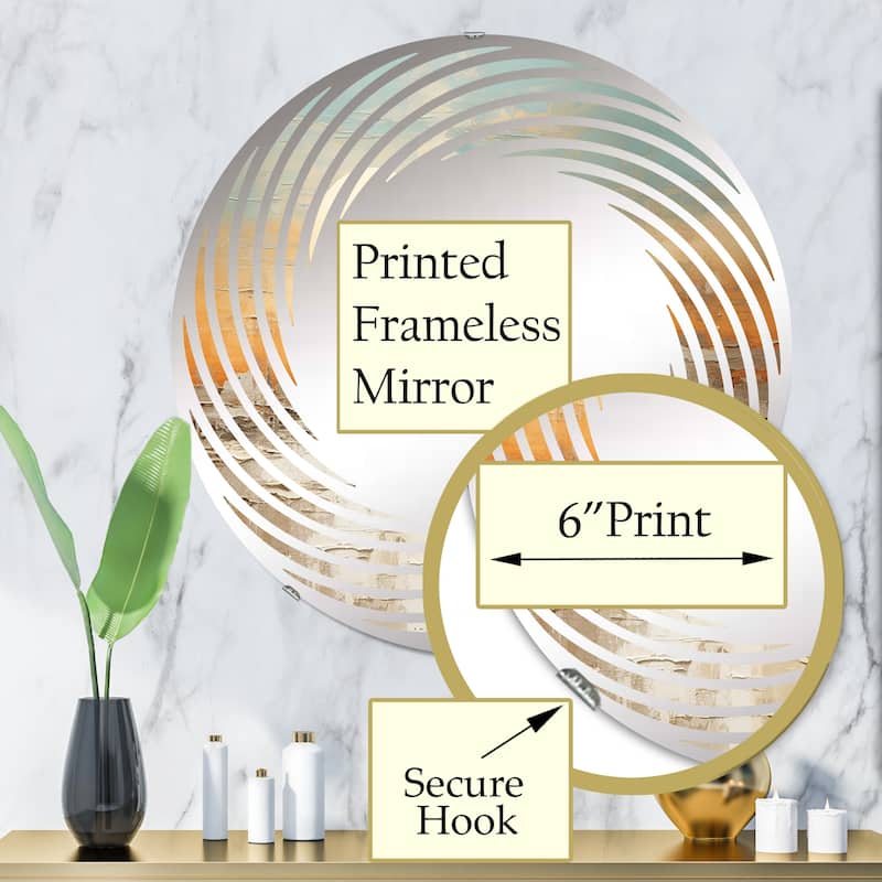 Designart "Beige And Golden Beach Sunset Paradise" Coastal Sunset Beige - Nautical & Coastal Wall Mirror For Hallway