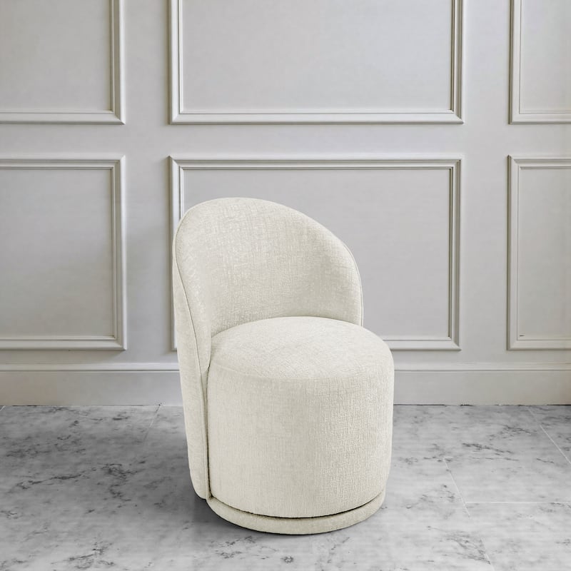 Upholstered Swivel Dining Chair Armless Barrel Chair