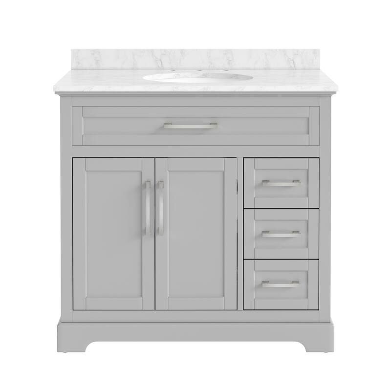 Bathroom Vanity with Marble Countertop without Mirror
