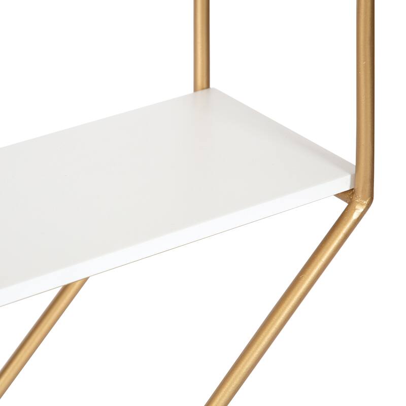 Kate and Laurel Lintz Octagon Floating Wall Shelf