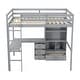 preview thumbnail 20 of 20, Modern Full Size Loft Bed with Built-in Desk，Storage Shelves and Drawers for Bedroom