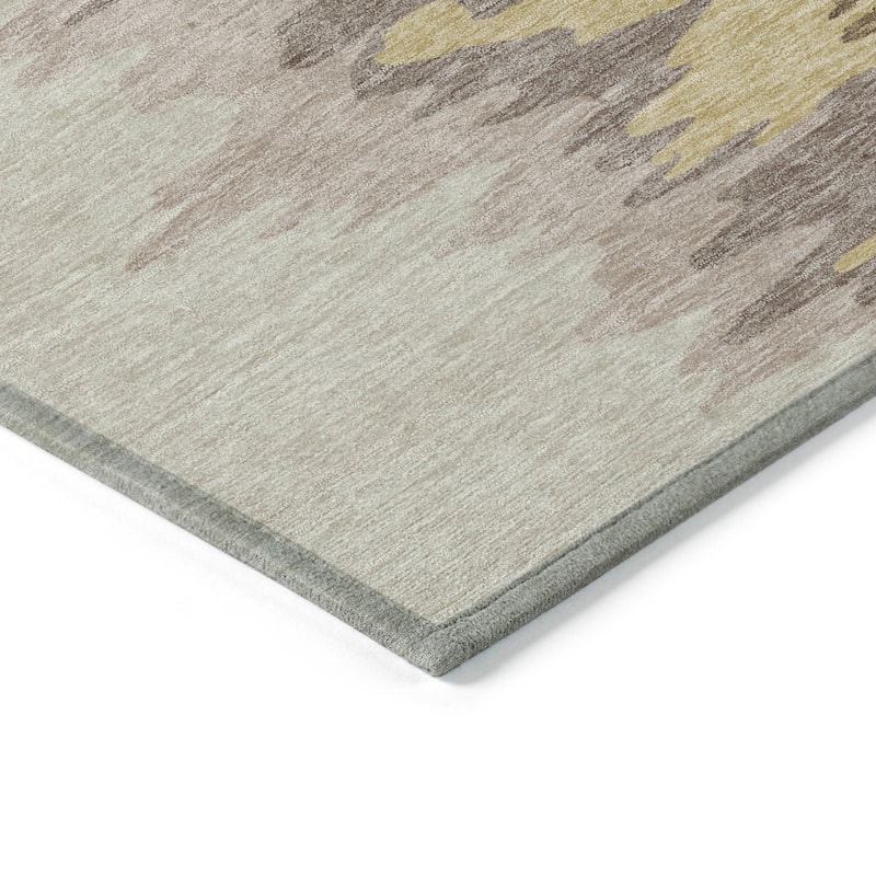 Machine Washable Indoor/ Outdoor Brushstrokes Ombre Chantille Rug