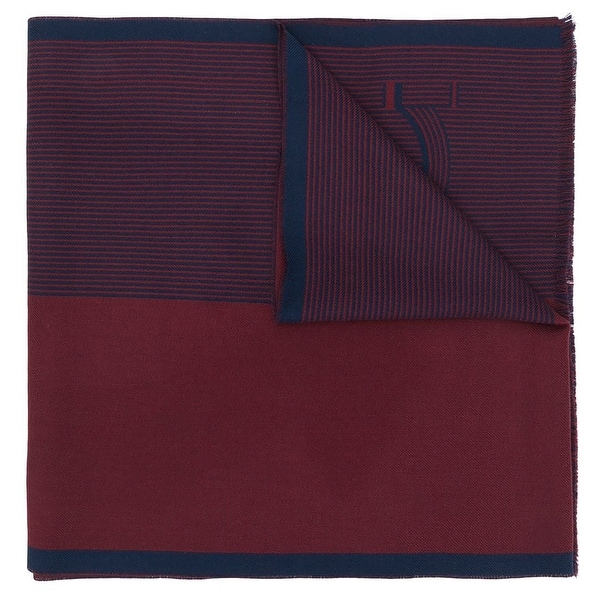 Savaltore Ferragamo Mens Red Blue Striped Gancini Logo Scarf. Opens flyout.