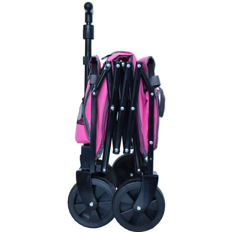 Expandable Dual-Layer Utility Wagon with 100% Extra Space - Grocery Cart for Camping,Shopping,Sports,Gardening,Fishing