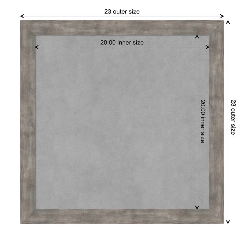 Amanti Art Marred Pewter Framed Magnetic Board - Board Size 20x20