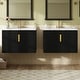 preview thumbnail 3 of 38, GDFStudio - Marwood Vintage Double Bathroom Vanity Set with 3 Holes Single Ceramic Sink & Soft Closing Doors - 60'W Black