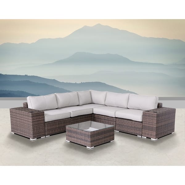 LSI 8 Piece Rattan Sectional Seating Group with Cushions Bed Bath & Beyond 34282427