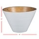preview thumbnail 4 of 4, Foreside Home & Garden White Enamel Carved Wood Serving Bowl