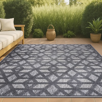 JONATHAN Y Peralta Neutral Geometric Indoor/Outdoor Area Rug