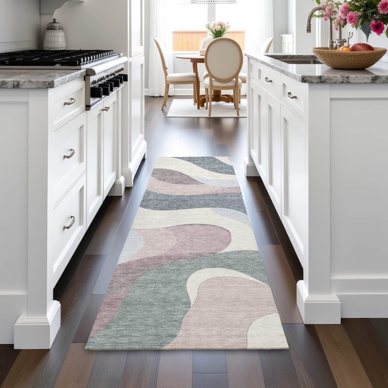 Machine Washable Indoor/Outdoor Casual Contemporary Chantille Rug