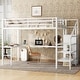 preview thumbnail 15 of 74, Kids Loft Bed Metal Frame Bed with Wardrobe, L-shaped Desk and Storage Stairs, High Loft Bed with LED, USB and Adjustable Shelf