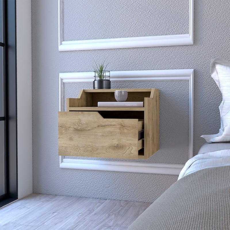 Floating Nightstand Chester, Bedroom, Light Gray,High quality and durable