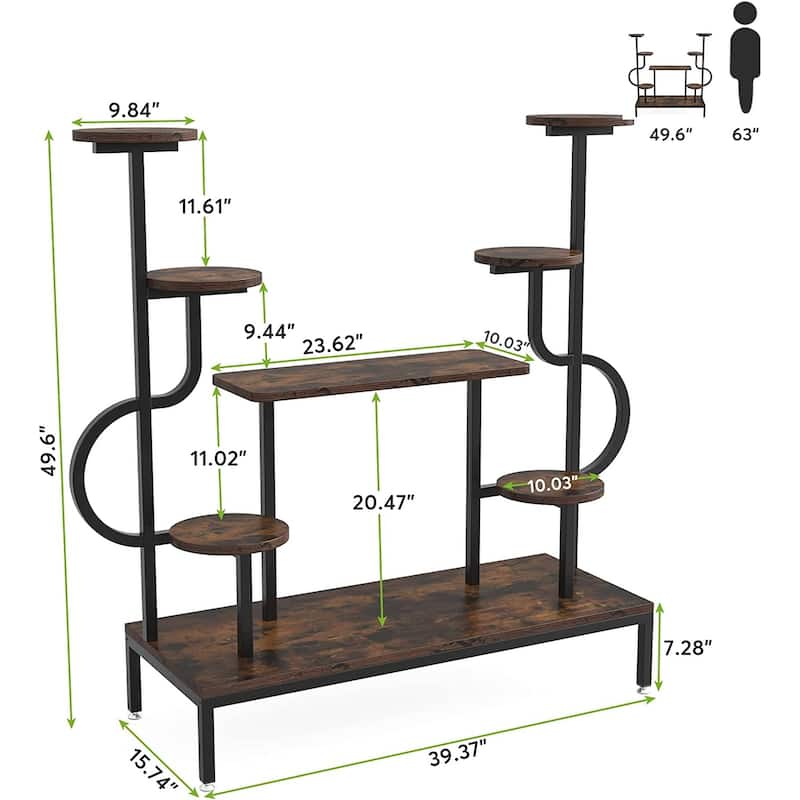 8 Tiers Metal Plant Stand, Large Tall Plant Shelf for Multiple Plants