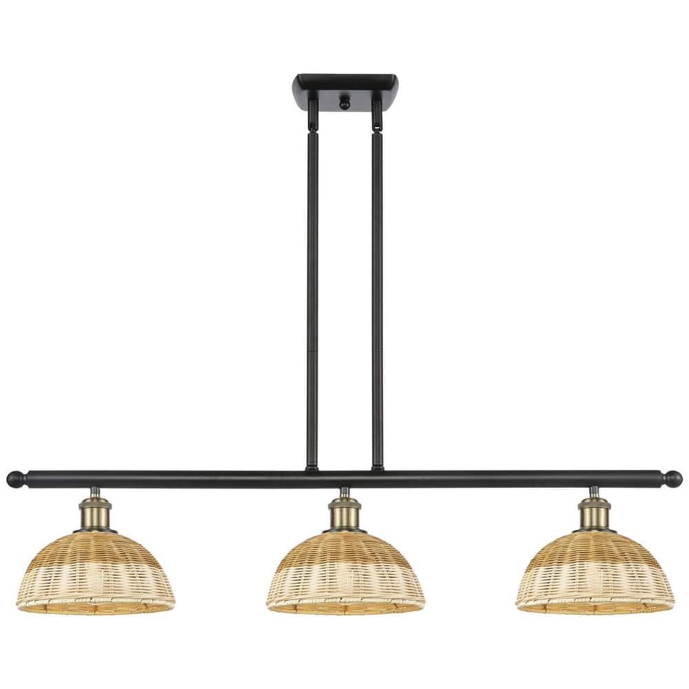 Innovations Lighting Endless Possibilities Ballston - Bristol Natural II - 3 Light 36" Stem Hung Island Light with 9" Shades