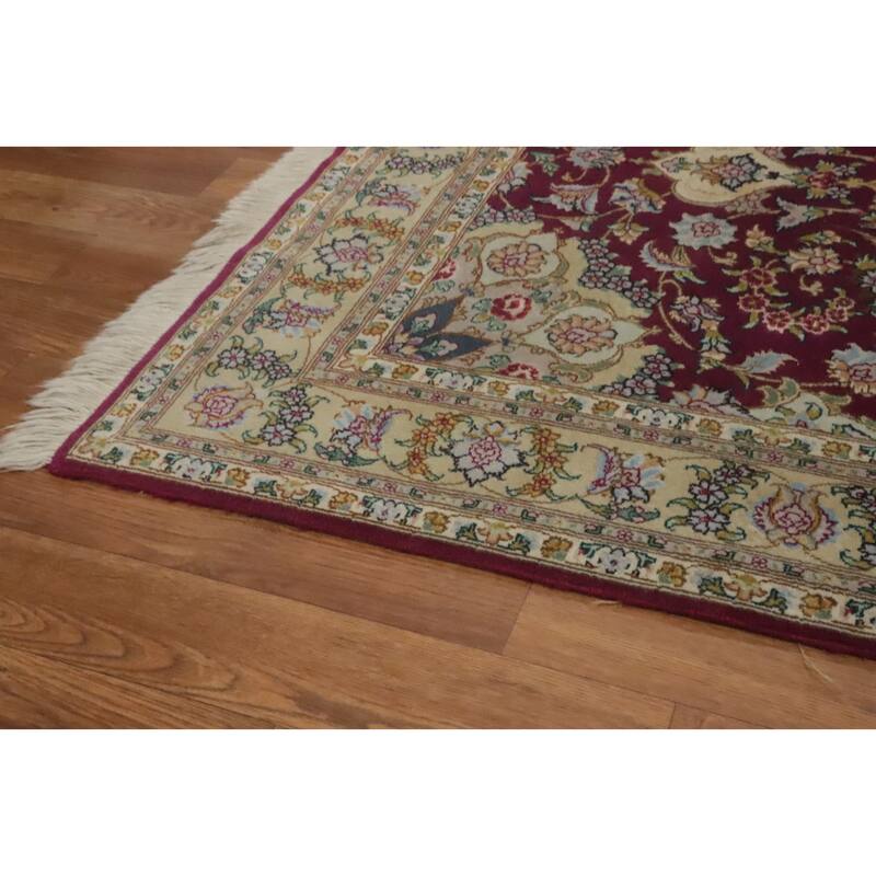 Hand Knotted Oriental 100% Wool Carpet Traditional Floral Red Sumak Area Rug - 5' 0'' X 3' 5''